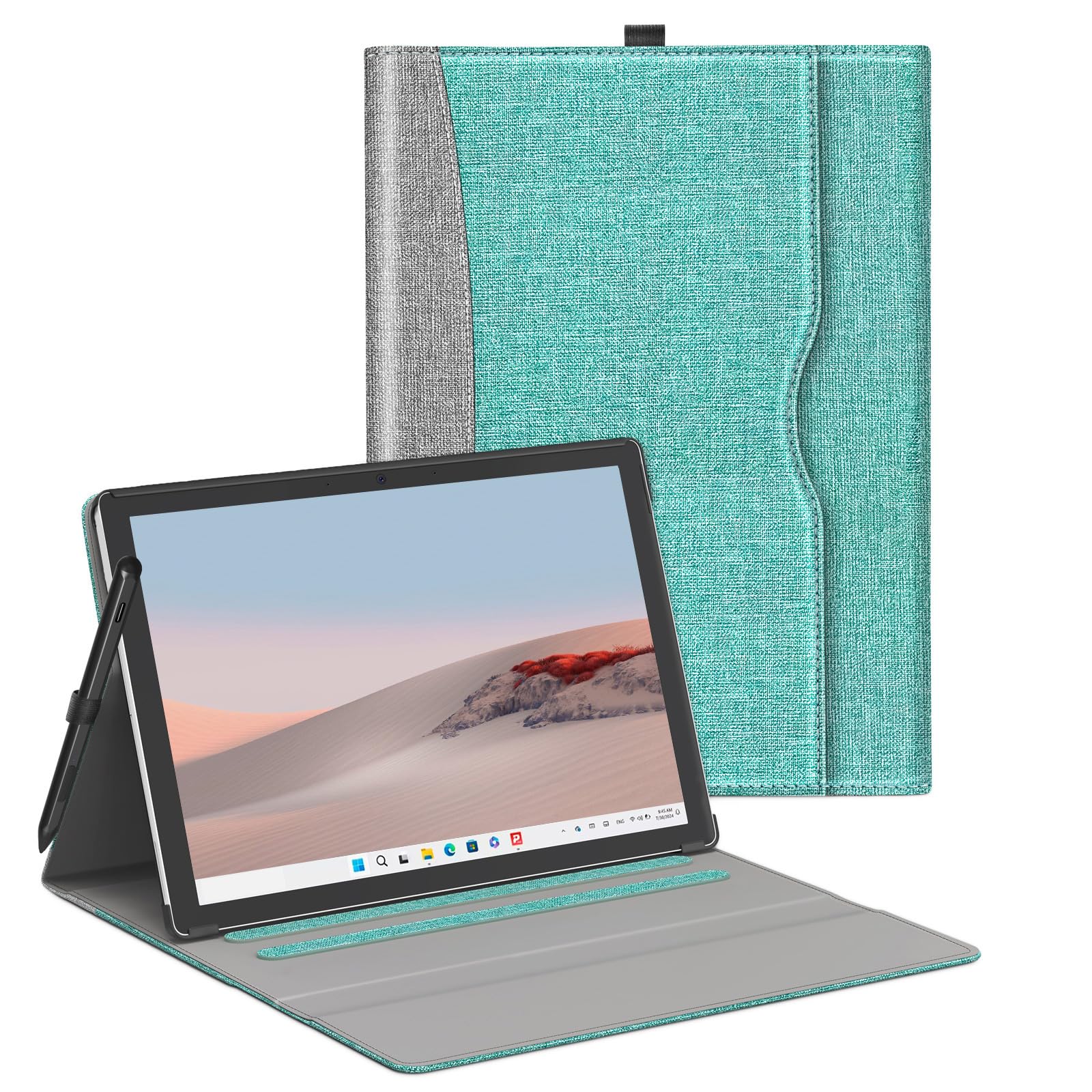 Case for Microsoft Surface 10-inch Go 4/3/2/1(2023/2021/2020/2018), Multiple Angle Viewing Portfolio Business Cover with Stylus Holder & Pocket,