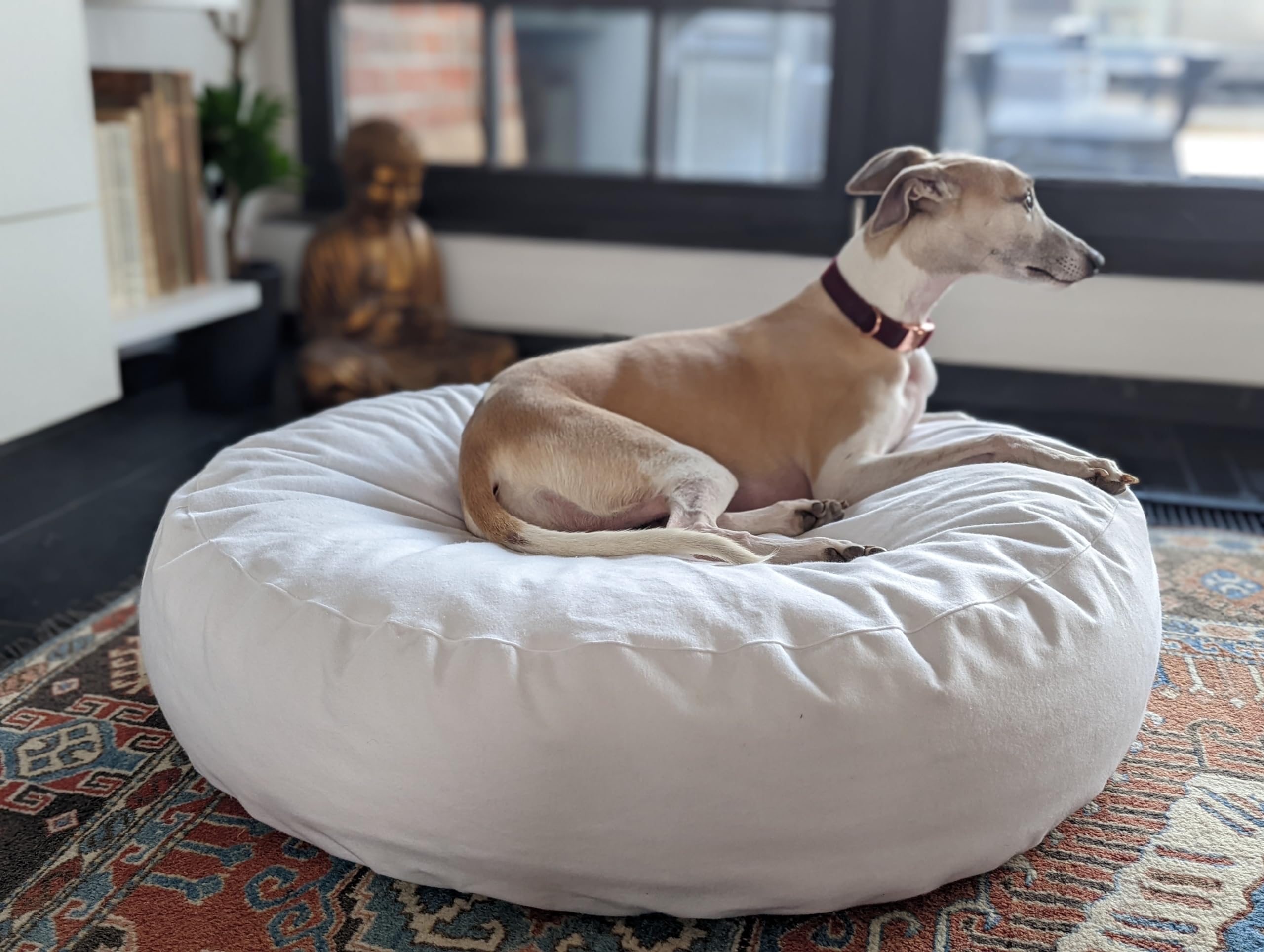 EDEL&SCHNELL wasserdichter Hundebett Bezug aus Molton, Auflage für Hundebett Flocke 90 cm, waschbarer Schonbezug Öko-Zertifiziert
