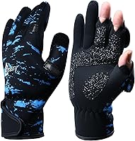 Vista 10 de Drasry - Guantes de pesca de neopreno con 3 dedos descubiertos, compatibles con pantalla táctil, cálidos, adecuados para clima frío, para hombres