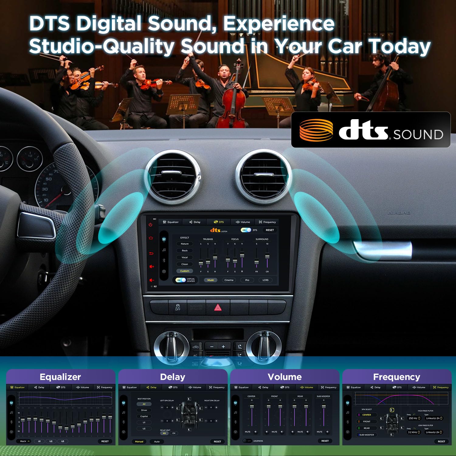 XTRONS Android 14 Autoradio Qualcomm 665 Octa Core 8+256GB Für Audi A3 S3 RS3 8 Zoll QLED IPS Eingebautes 4G LTE Car Play Android Auto HDMI-Ausgang WiFi GPS Bluetooth 5.0 Optional DAB OBD