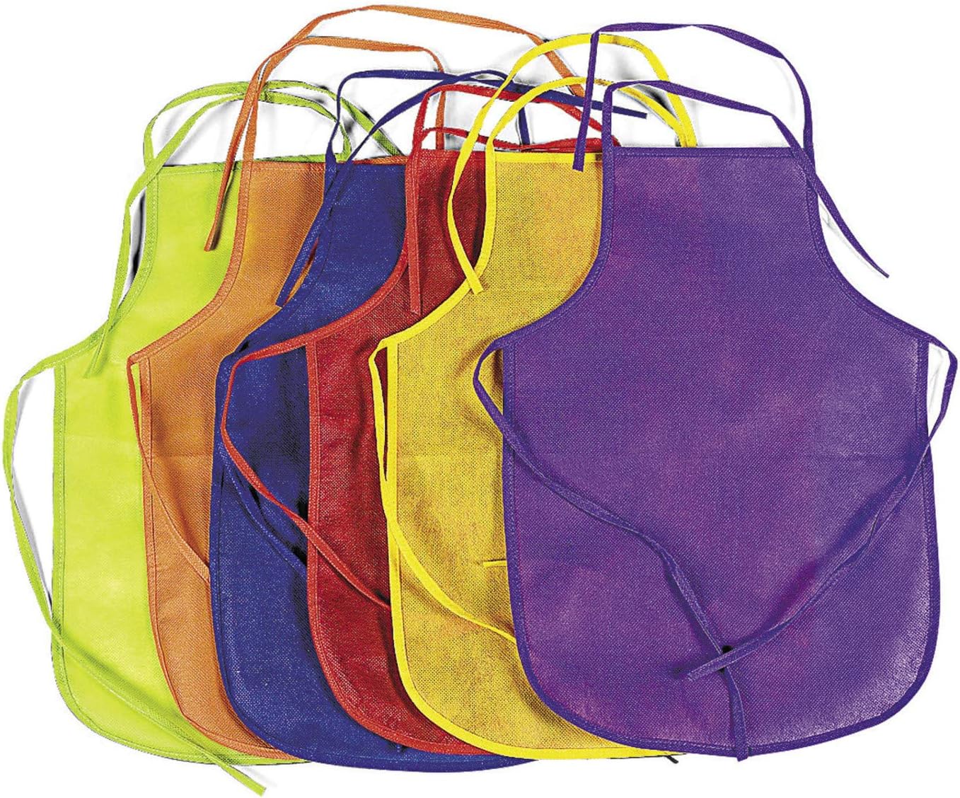 12 Pack Assorted Children's Artists Aprons - Kitchen or Classroom