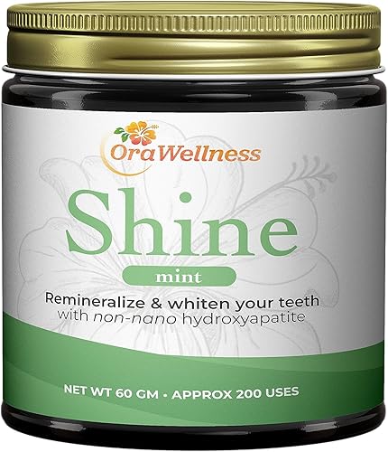 OraWellness Shine - Polvo de dientes remineralizante, polvo natural para blanquear los dientes con hidroxiapatita, reparación de dientes sin