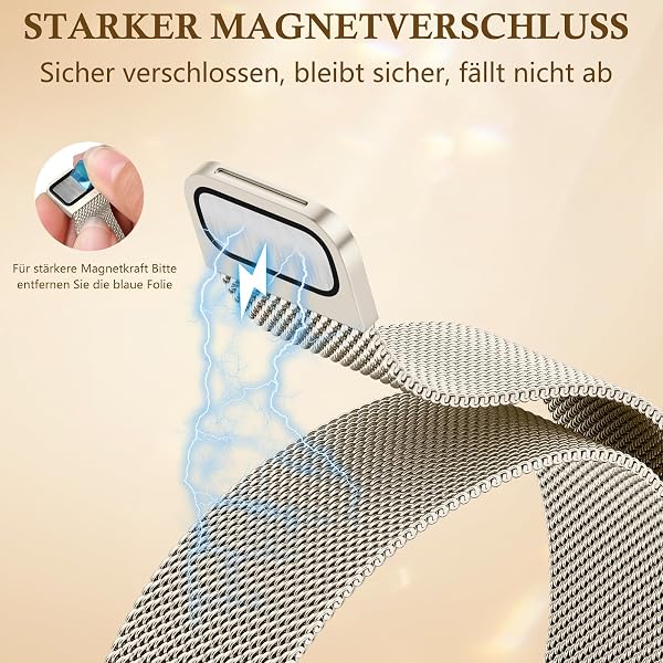 Oielai Metall Band Kompatibel mit Fitbit Charge 6 Armband Damen, Blumen Magnetisch Magnet Edelstahl Mesh Loop Armbänder für Fitbit Charge 5 Armband - 3