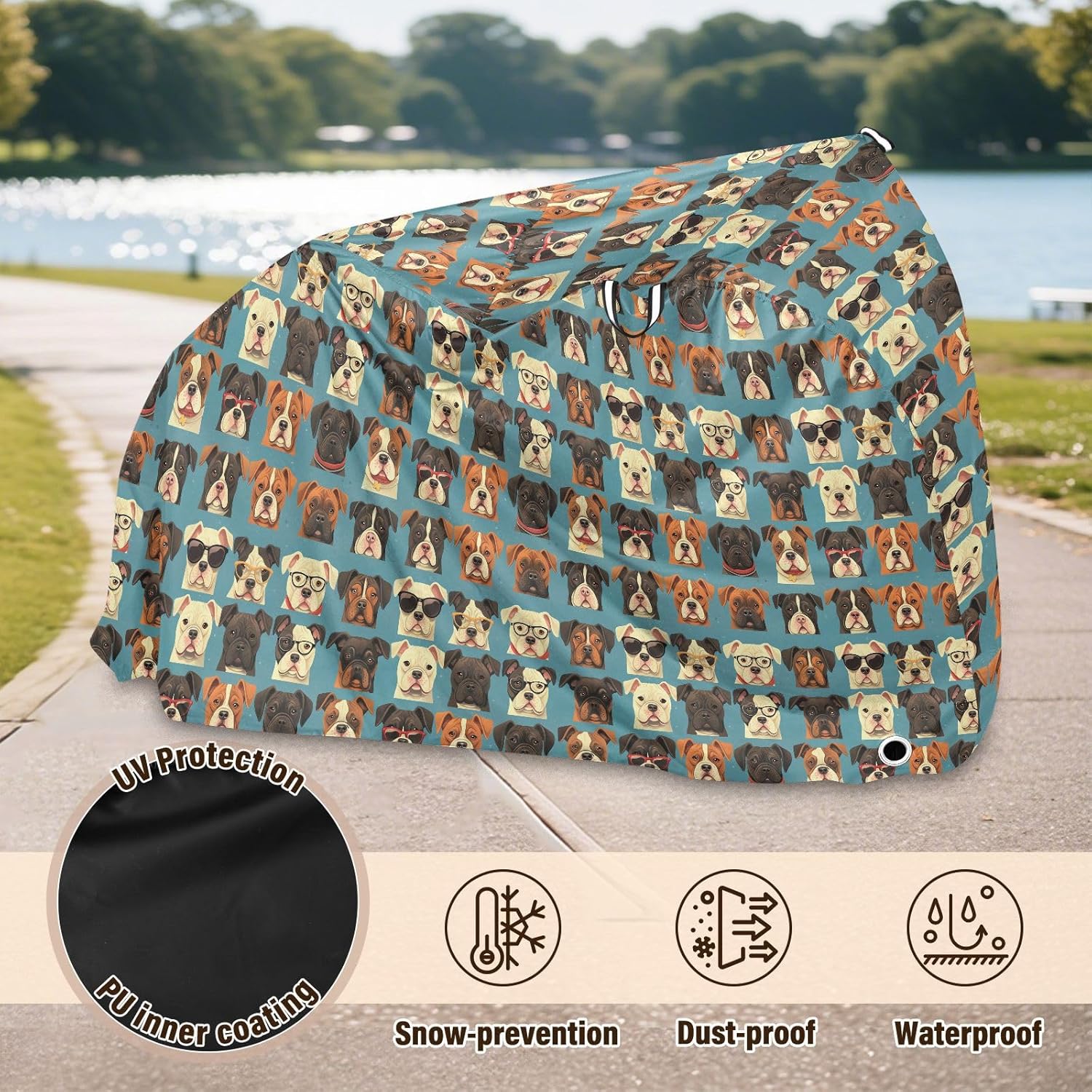 Dogs Face Blue Bike Cover Waterproof Electric Bike Cover Bikes Accessories