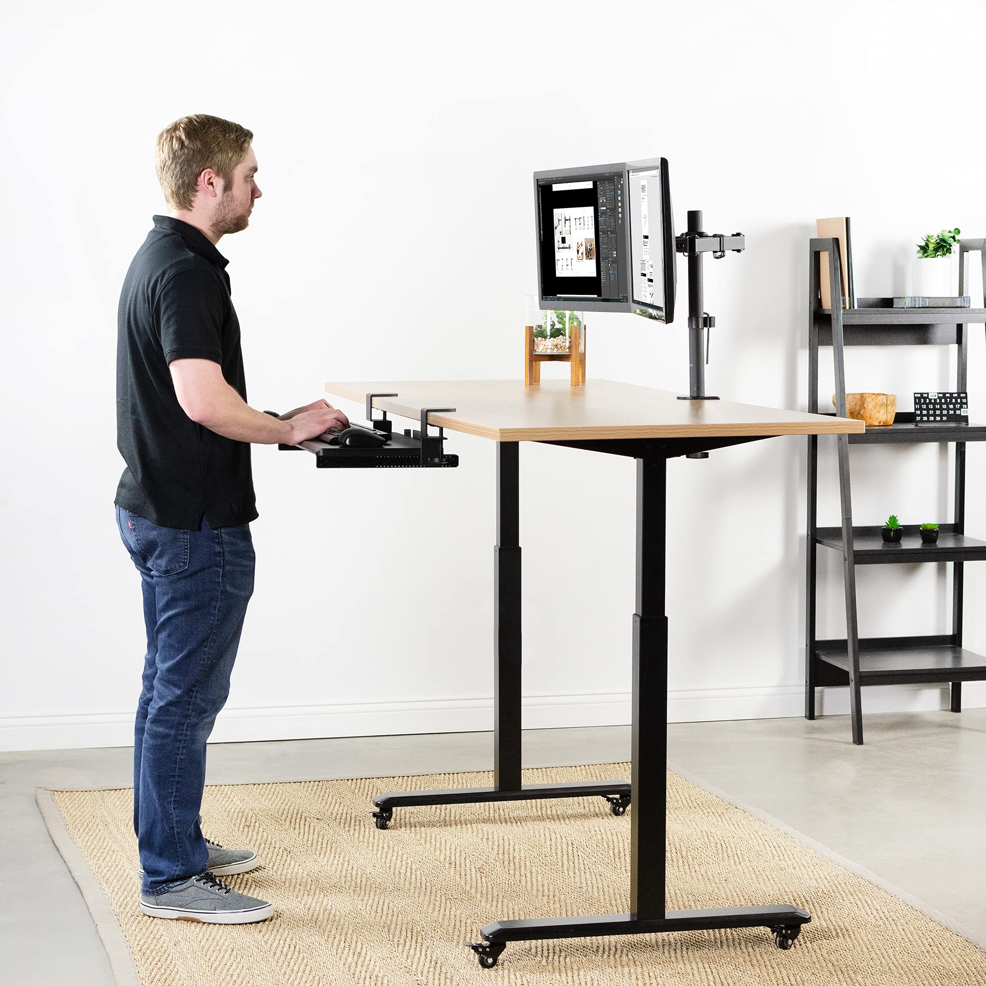 VIVO Small Keyboard Tray Under Desk Pull Out with Extra Sturdy C Clamp