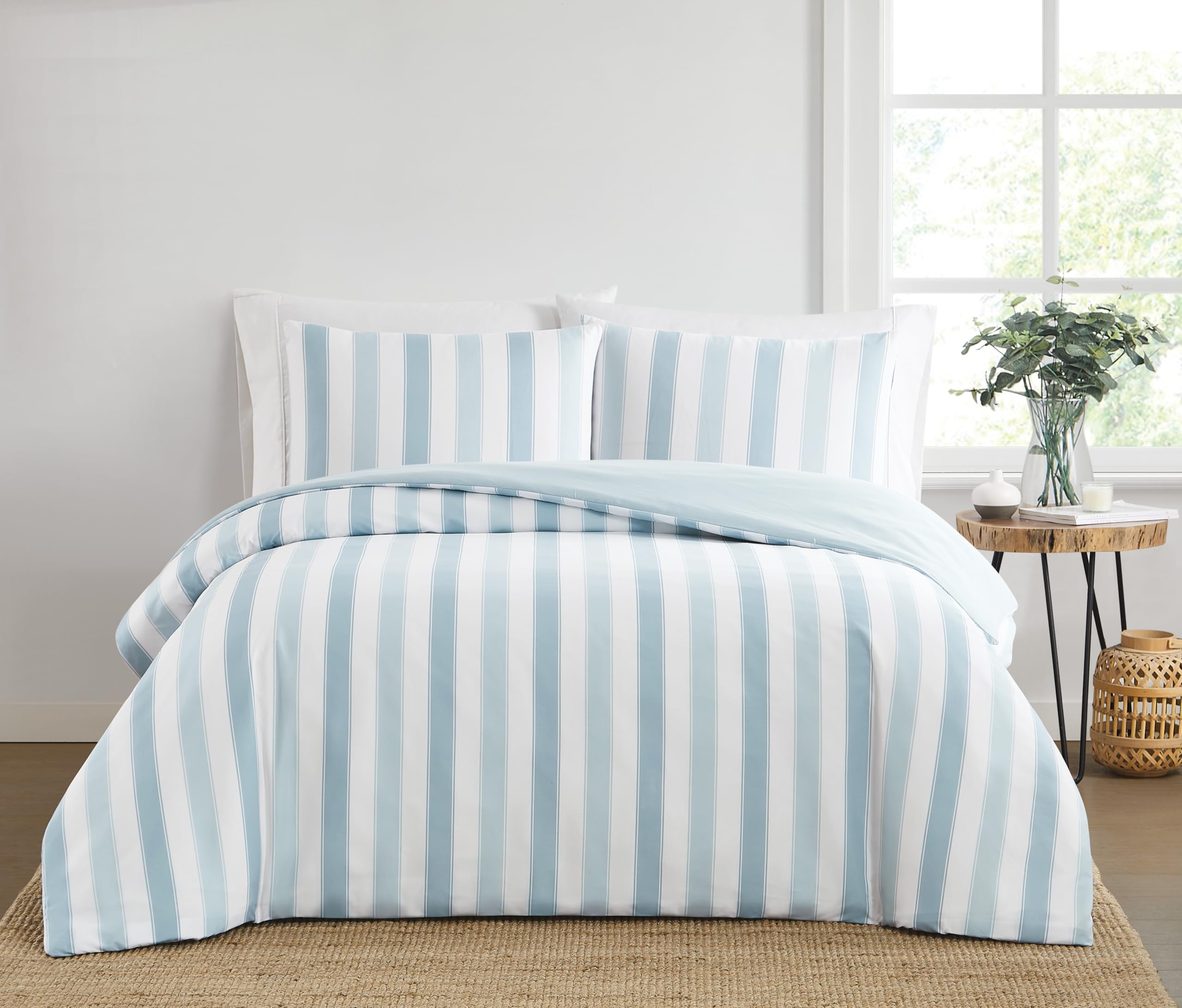 TRULY SOFT Aiden Stripe Comforter Set Blue Polyester 3-Piece King Comforter Set, Stripe Themed, for Men and Women, Oeko-TEX Certified Confidence-picture-32