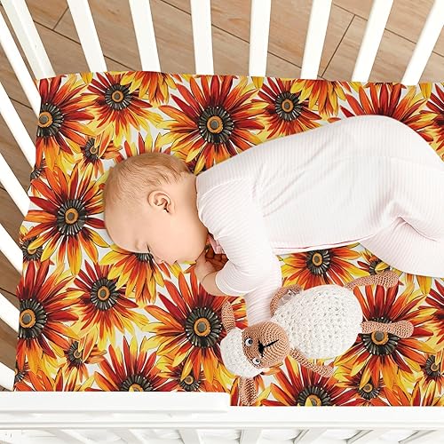 Miniatura 7 de Fitted Crib Sheets Watercolor Daisy Flower Baby Crib Sheets for Boy & Girl Toddler Mattress Sheets 21216249