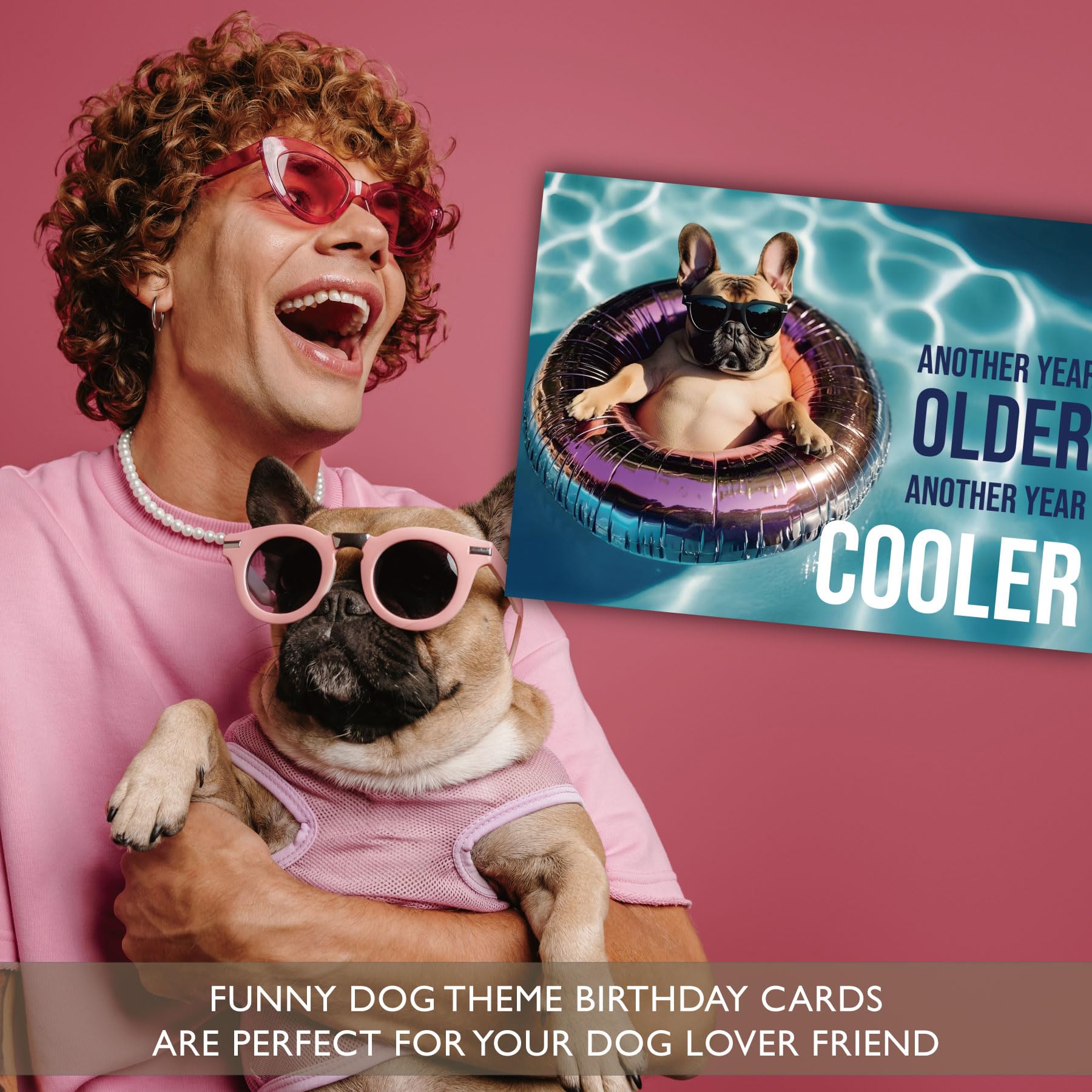 Old English Co. 'Another Year Older And Still As Cool As Ever' Funny Birthday Card For Him - German Shepard Dog Birthday Card - Hilarious Birthday