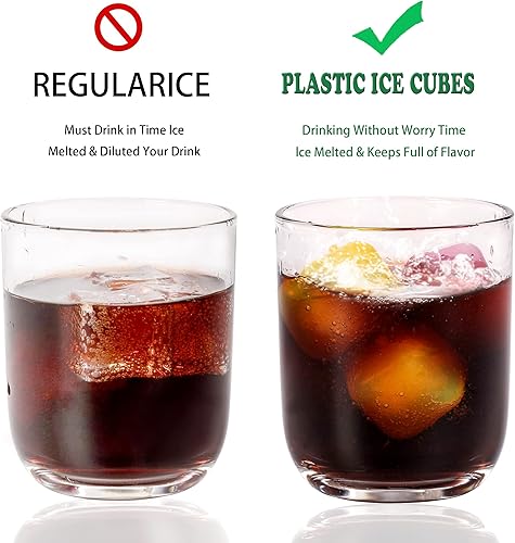 Miniatura 2 de Cubos de hielo reutilizables de plástico, paquete de 65 cubos de hielo reutilizables para bebidas, whisky, vodka o café, cubos de hielo lavables que