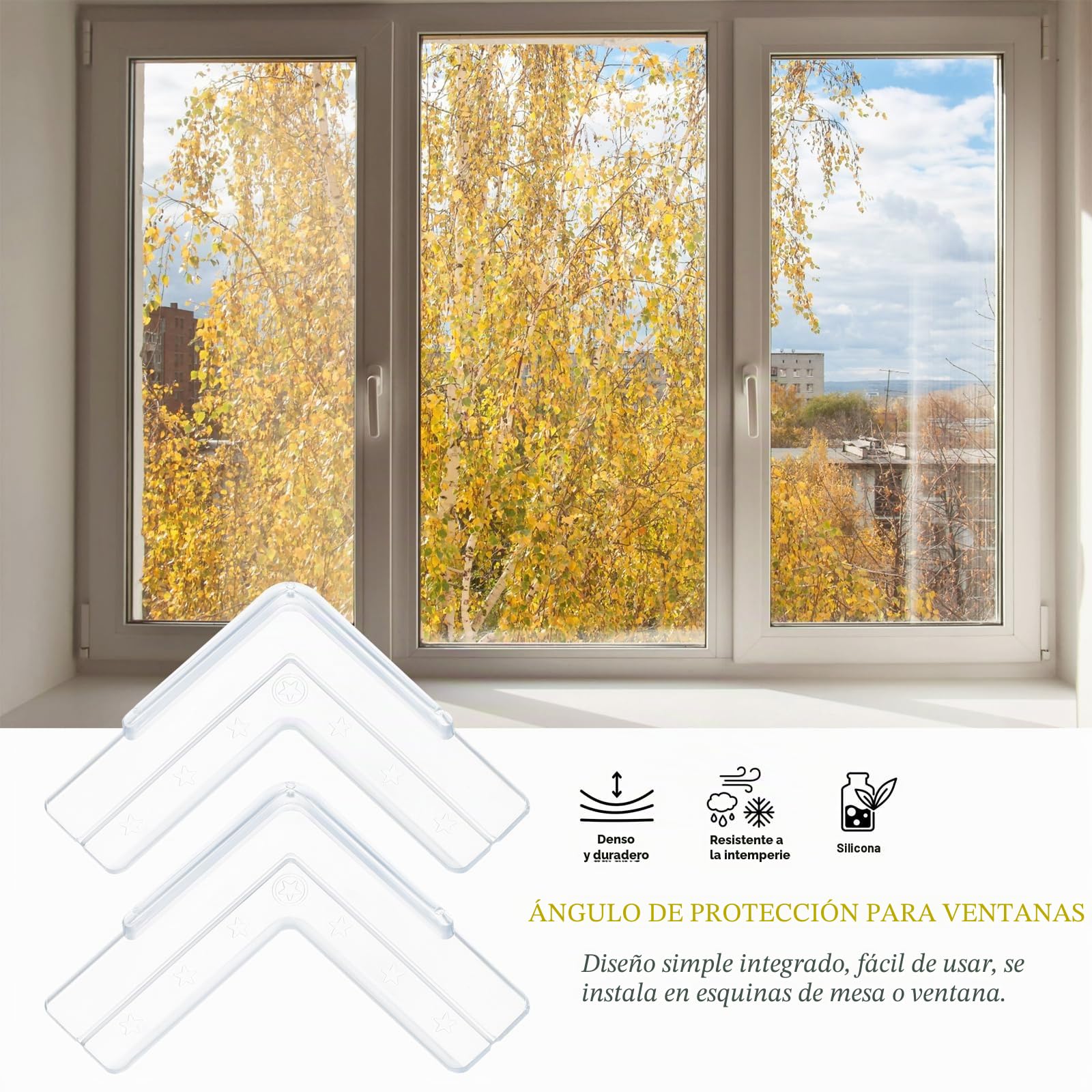 HOMSFOU 12 piezas de esquina de protección de la ventana protección de la esquina del escritorio protección para niños escritorio estudio niño aluminio mesa white PVC