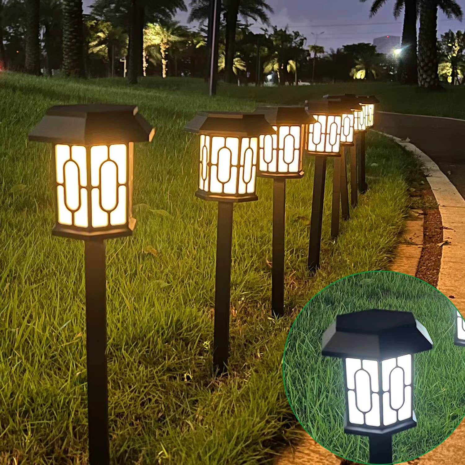 Solar Pathway Lights Outdoor,XICENAIVEI Solar Powered Garden Lights