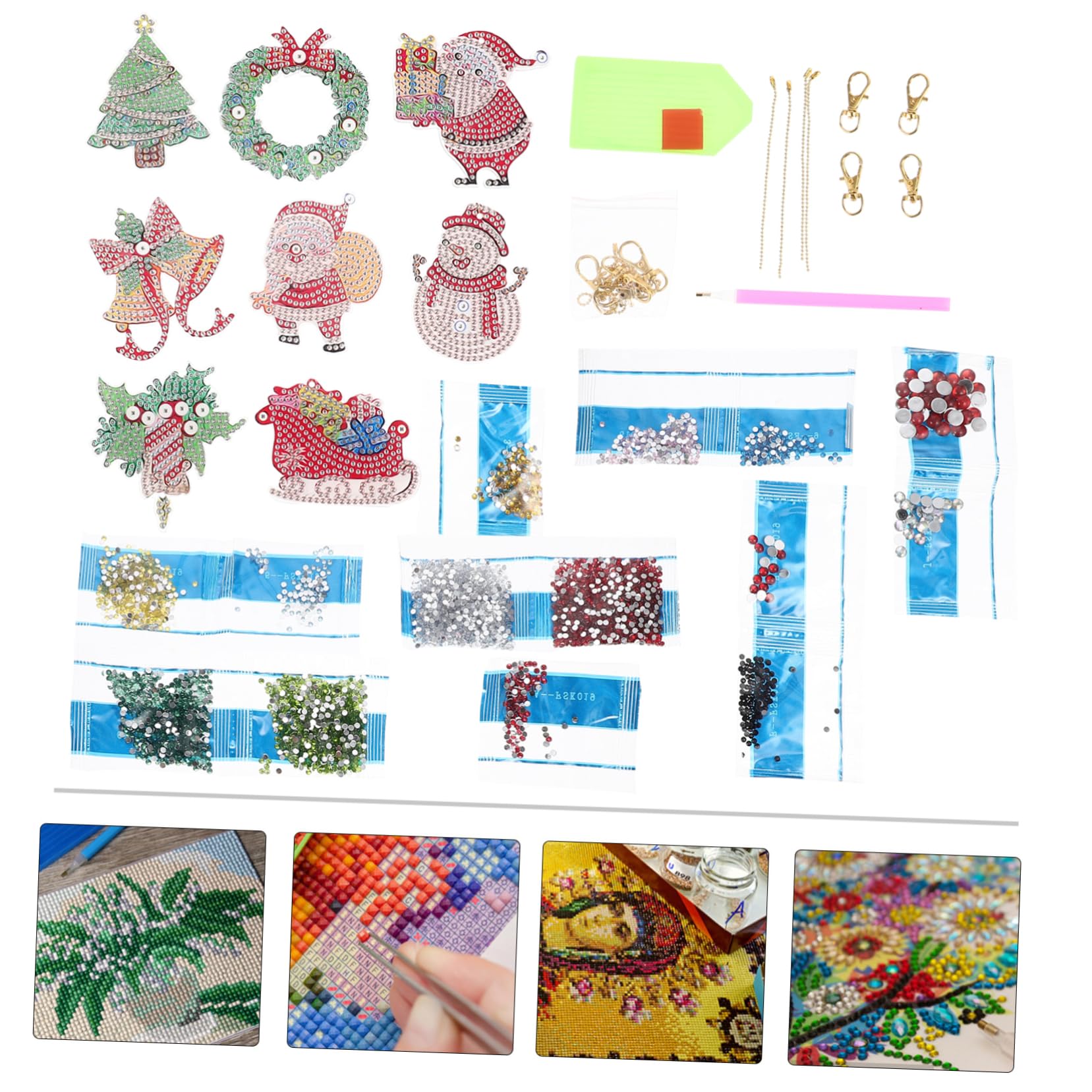 STOBOK 5sets Portachiavi Natalizi Pendente Natale Accessori Decorativi Fai Da Te Per Per Regali e Decorazioni Natale