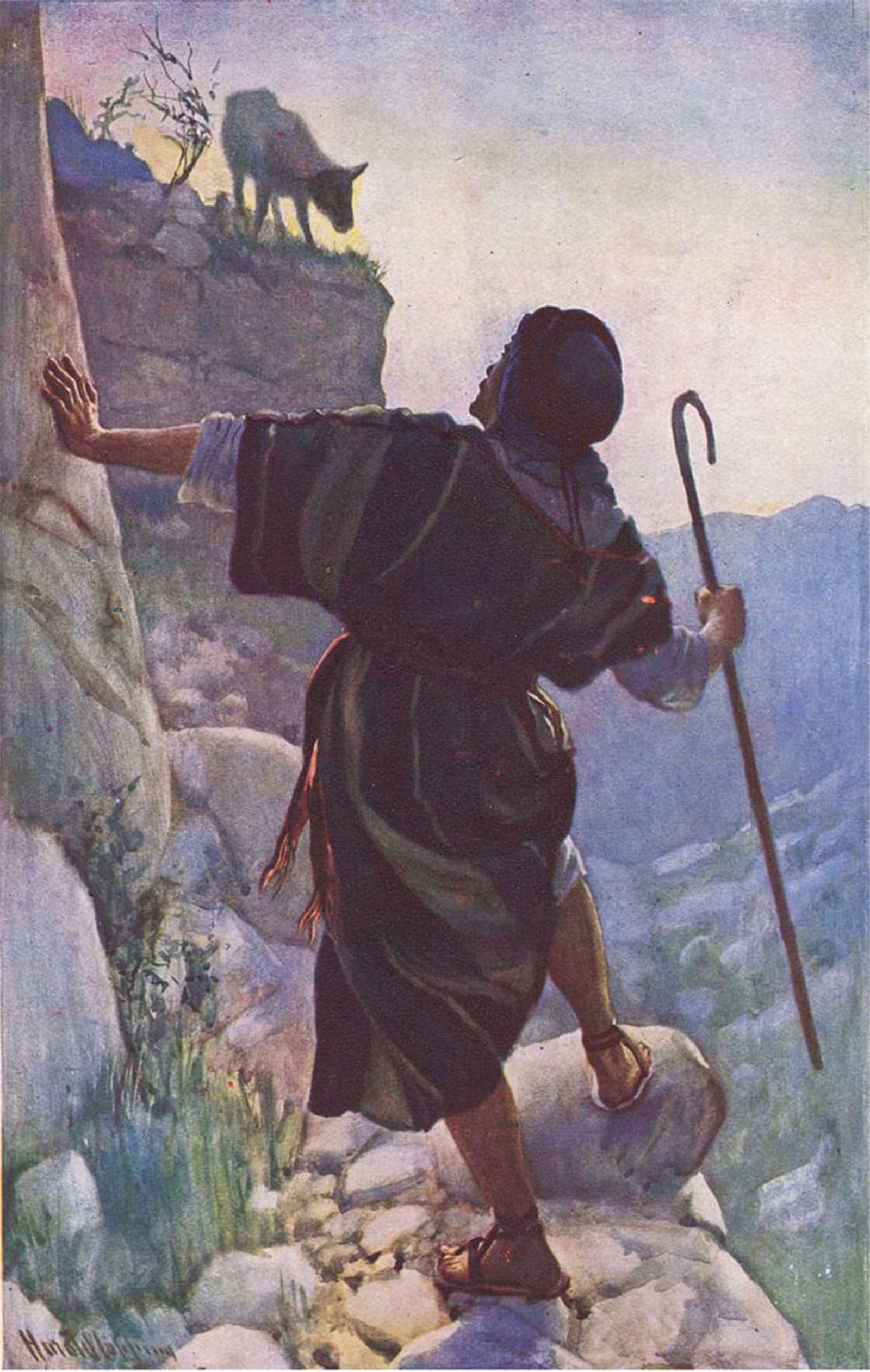 ARTXLXXBN Famous Art Print Poster Vintage Wall Art the Lost Sheep by Harold Copping Canvas Art Poster for Home Decor 60x90cm