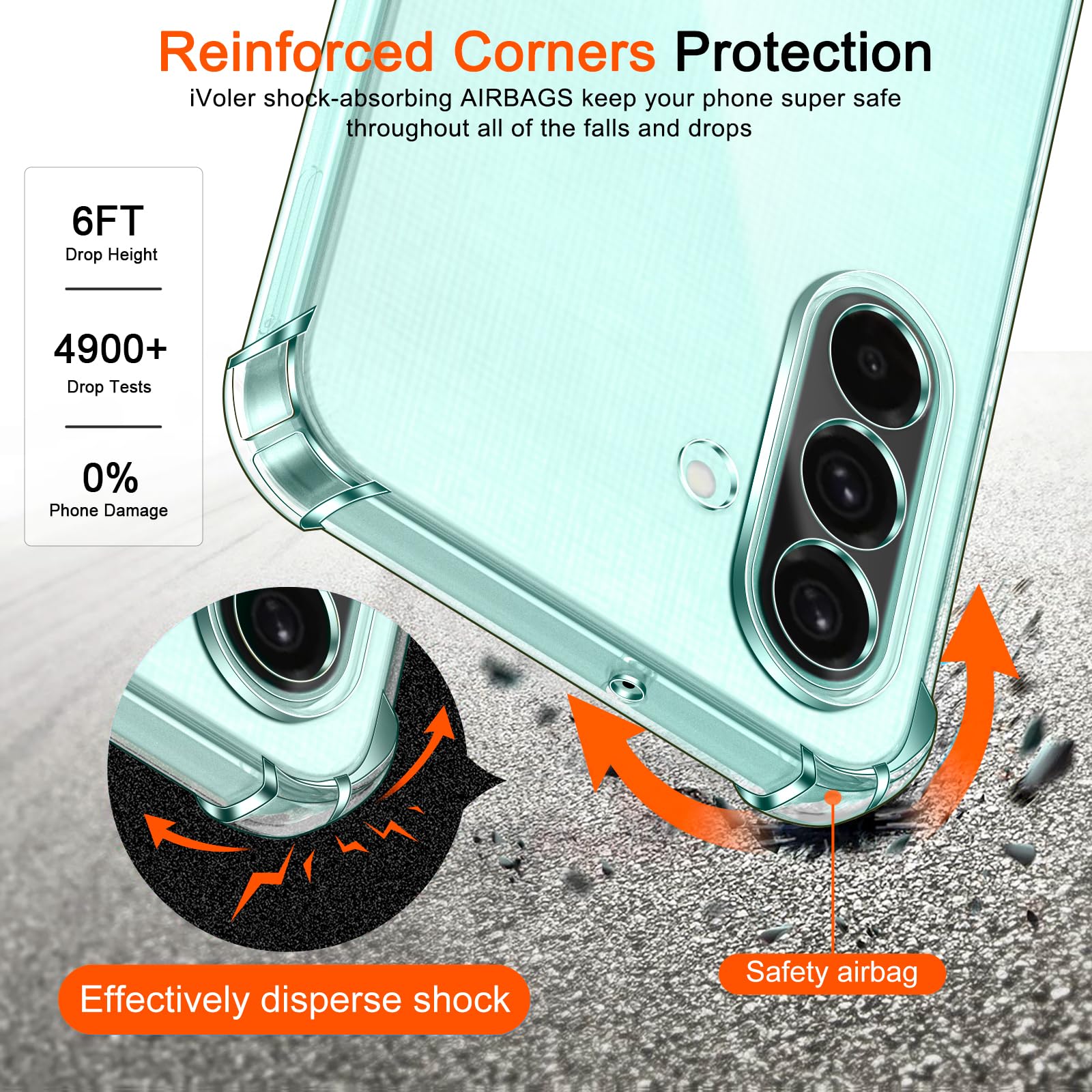 iVoler Cover per Samsung Galaxy A26 5G, Custodia Antiurto Trasparente per Assorbimento degli Urti con Paraurti in TPU Morbido, Sottile Morbida in Silicone TPU Protettiva Case