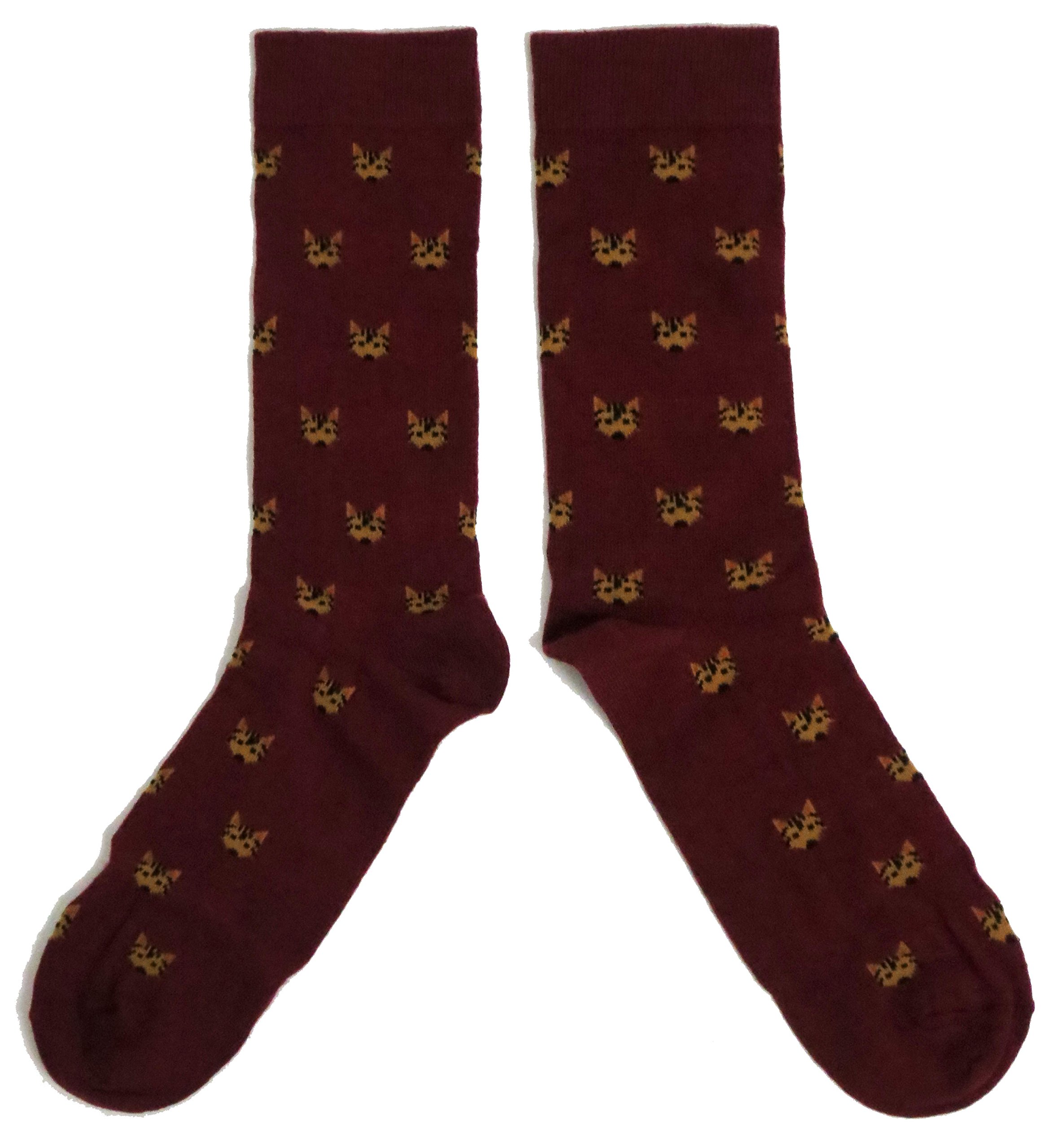 Sock Shack Men's Multicolour Rich Deep Burgundy Tiger Wildlife Socks Uk Size 6-11 Eur 39-45 Us 7-12
