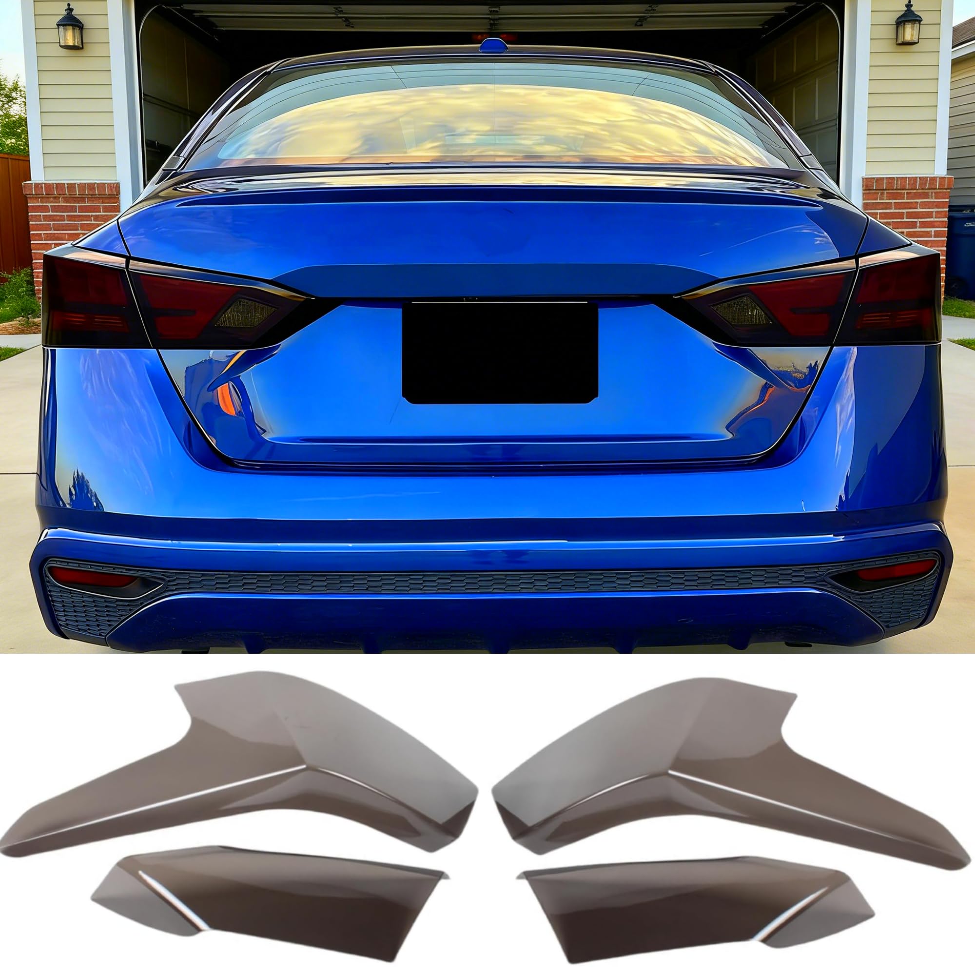 Tail Light Covers Guards Fit for Nissan Altima 2019-2025, Smoked Black Rear Light Protective Cover Guards Trim 4pcs Set Exterior Accessories