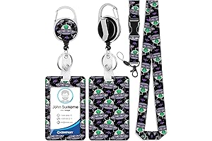 Cute Alien Spaceship Lanyard with Badge Holder