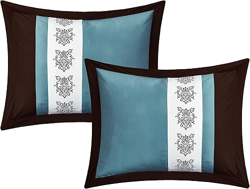 Miniatura 10 de Juego de ropa de cama de 10 piezas Chic Home con edredón con cierre fruncido para cama king todo en una bolsa