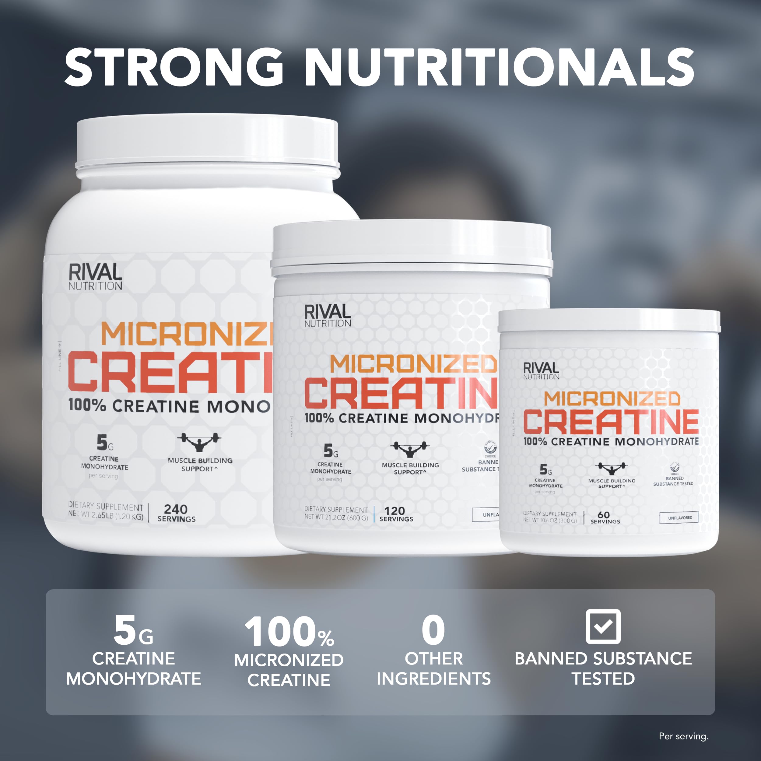 Rival Nutrition Micronized Creatine Powder (Unflavored, 240 Servings) — Amazon image 3
