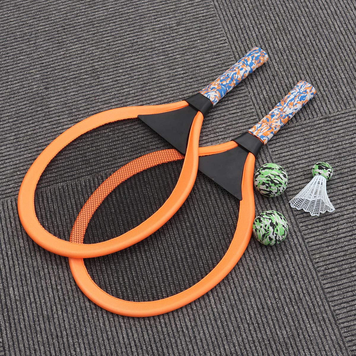 LIOOBO Raquettes De Tennis Et Badminton Enfant Ensemble LéGer avec 2 Balles Badminton Et 1 Balle De Ping-Pong Accessoires De Sport De Plein Air pour ÉCole Maternelle Et Jeu Parent-Enfant