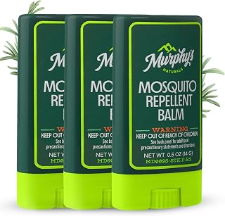 Murphy's Naturals DEET-Free Mosquito Repellent Balm Stick 3-Pack | Plant-Based, Travel-Size 0.5oz, Up to 2 Hours Protection