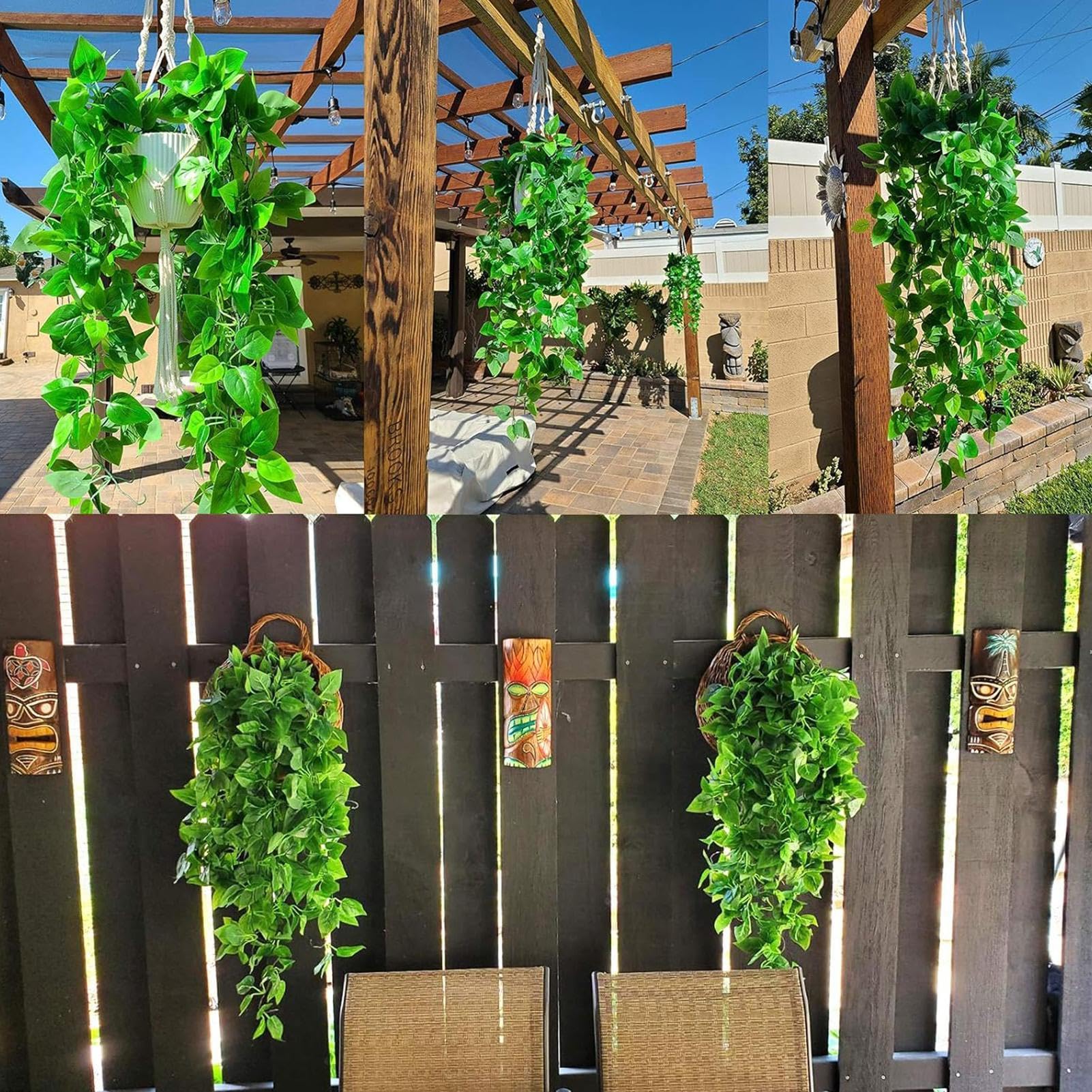 1/5 plantas artificiales de 1,1 m, de ABS, decoración colgante para bodas