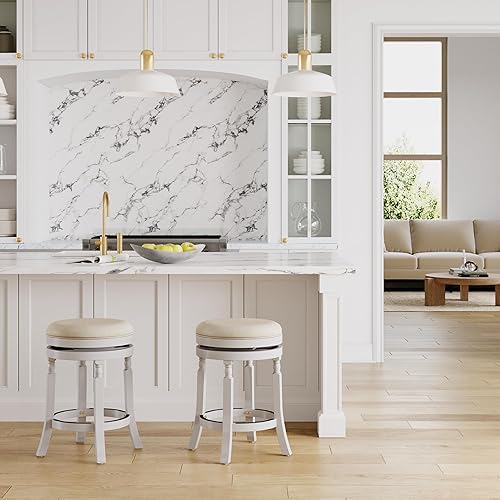 Miniatura 5 de DTY Indoor Living Palmer Lake - Taburete giratorio de 24 pulgadas, altura de mostrador, gris desgastado, asiento de carbón