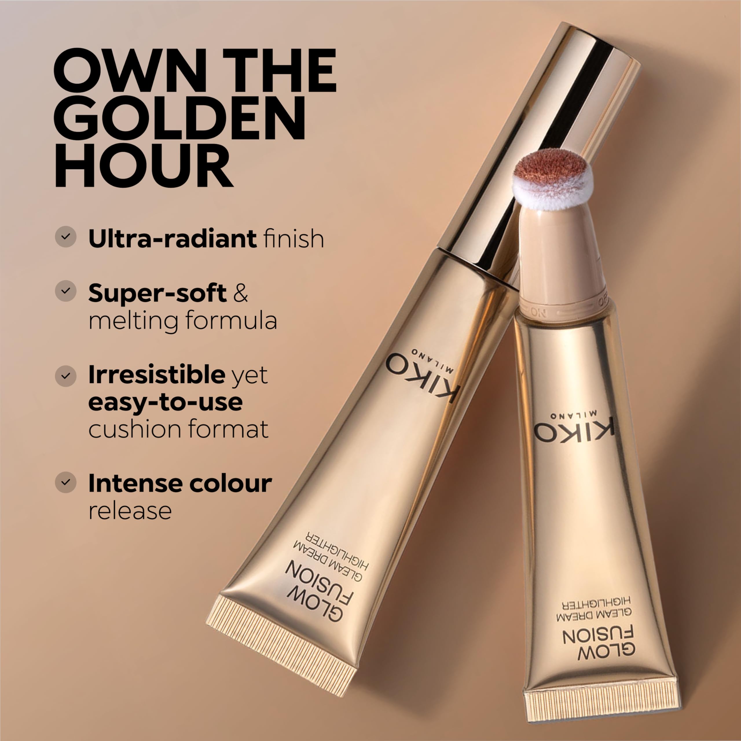 KIKO Milano Glow Fusion Gleam Dream Highlighter 3, Enlumineur Visage Liquide Avec Applicateur Éponge