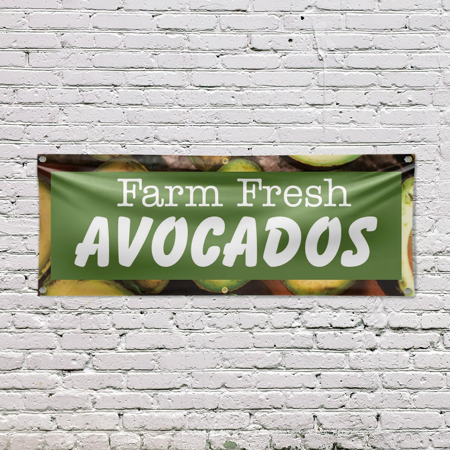 Farm Fresh Avocados Banner Sign 24 Inch x 72 Inch | 13 oz Vinyl with Metal Grommets | Heavy-Duty Single-Sided Outdoor Durable Printed High-Quality Weatherproof | Made in the USA