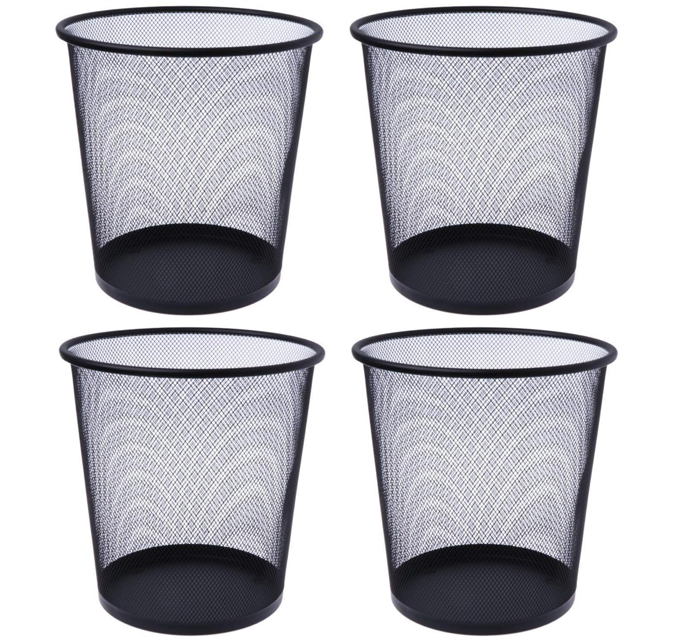 PUFFIN Open-Top Make it Metal Mesh Recycling Dustbins, Waste Basket Medium size for Home/Office/Coffee Shop/Hotel Non-Toxic - Black Set of 4-image-25