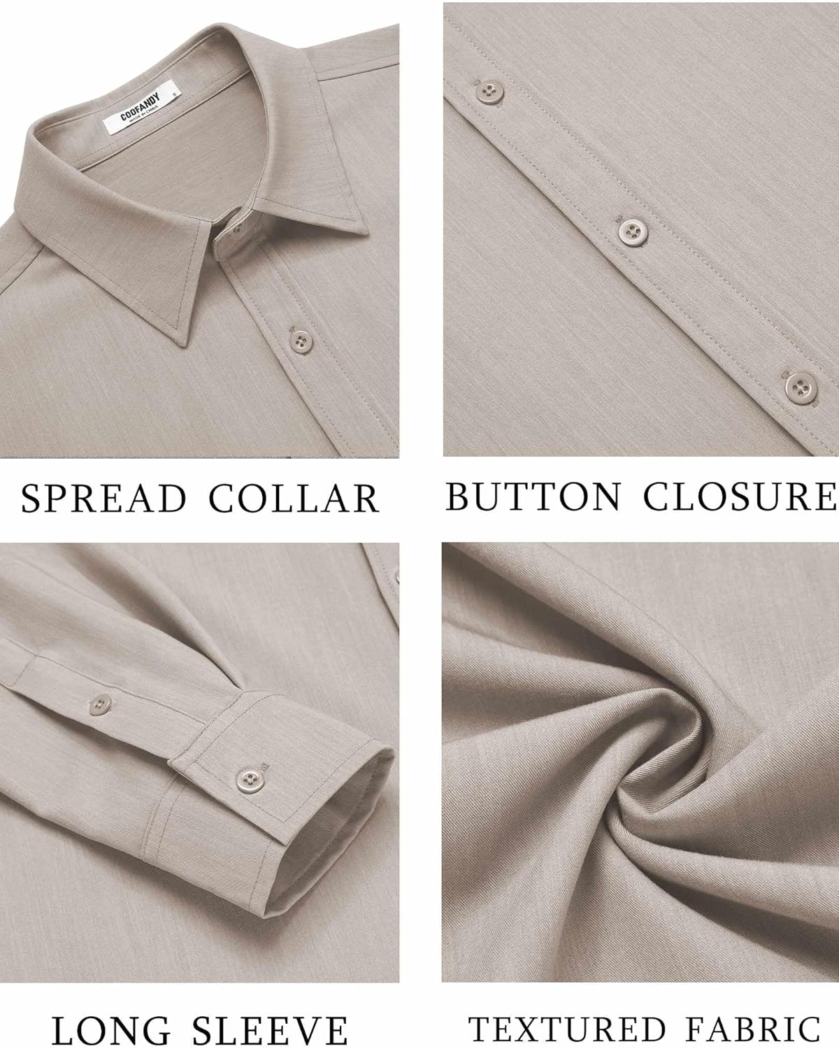 COOFANDY Men's Casual Button Down Long Sleeve Untucked Denim Dress Shirt - Image 5