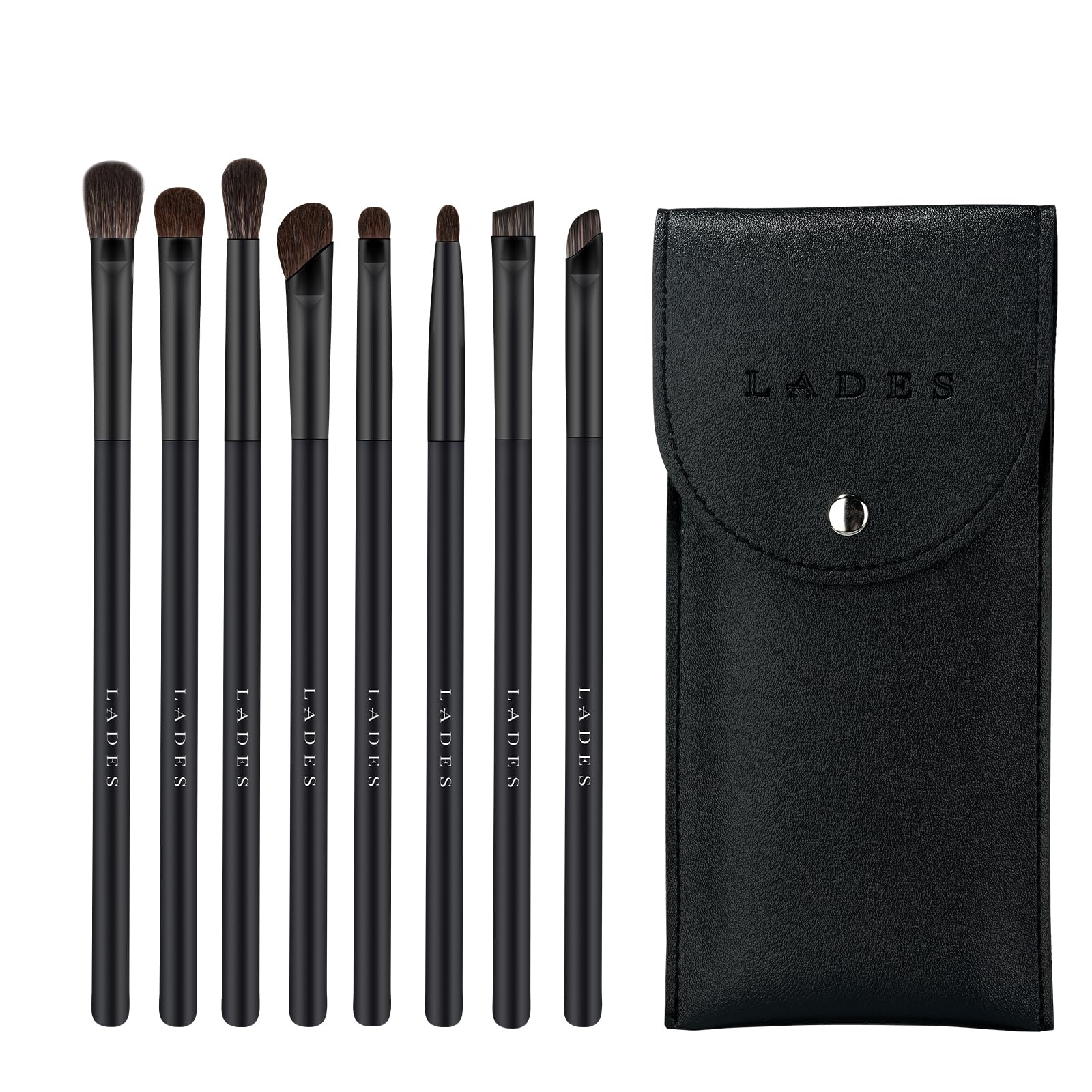 MSQ 8 PCS Eye Makeup Brush Set Angled Brush Precision Eyeshadow Tools Everyday Eye Essentials Makeup Brush Set including Bag Make Up Eye Brush Set