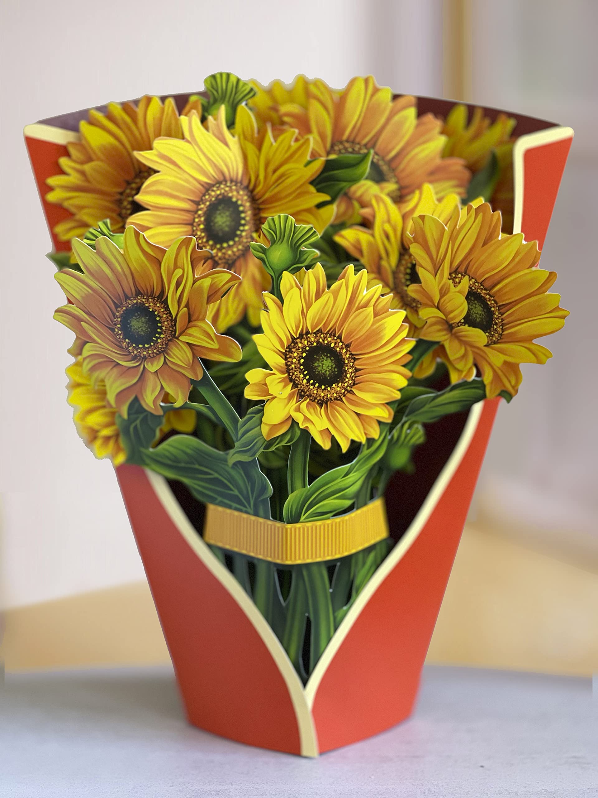 FreshCut Paper Pop Up Cards, Sunflowers, 12 inch Life Sized Forever