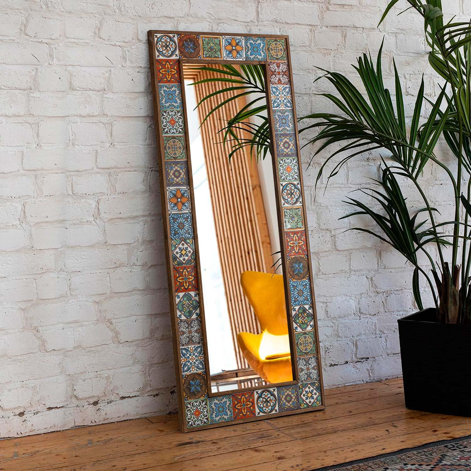 Miroir mural en céramique Ethnic, design d'exception 60x148