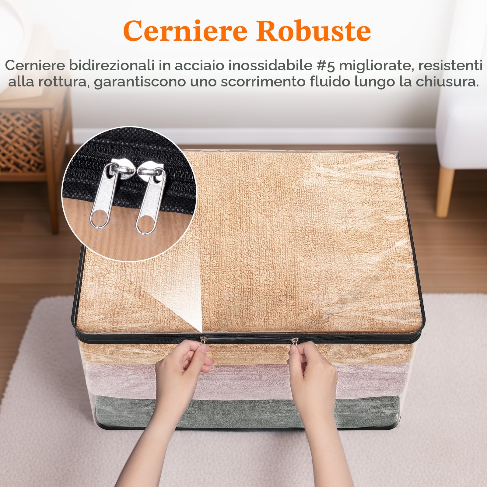 Lifewit 4 Pezzi Scatole per Vestiti Trasparente 60L, Organizer Armadio Pieghevole con Manici, Scatole per Armadio en PVC, Scatoloni Trasloco, Organizer Armadio per Vestiti, Coperte, Piumoni, Libro