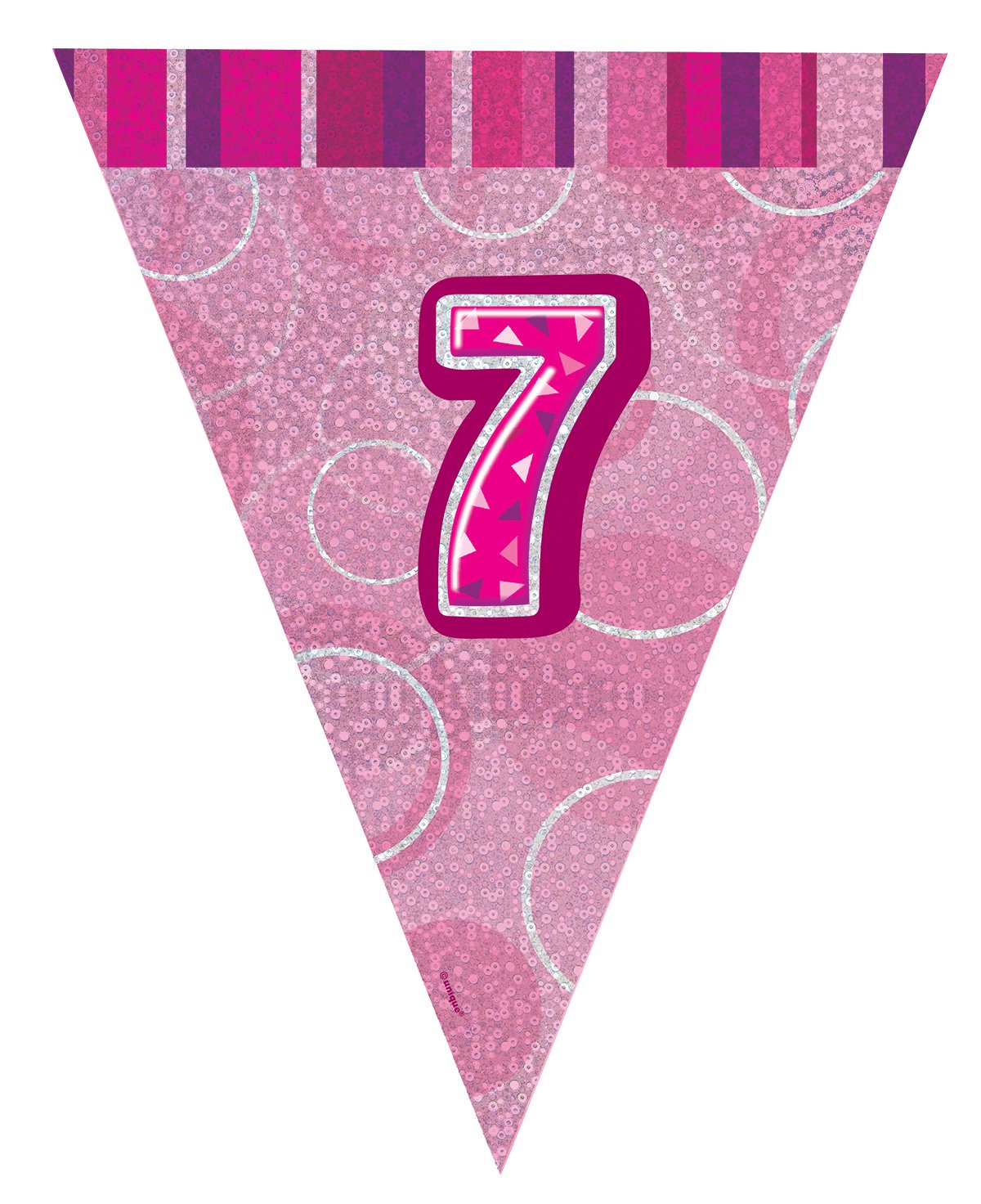 Unique Party 92068 - 9ft Foil Glitz Pink Happy 80th Birthday Banner — view 249