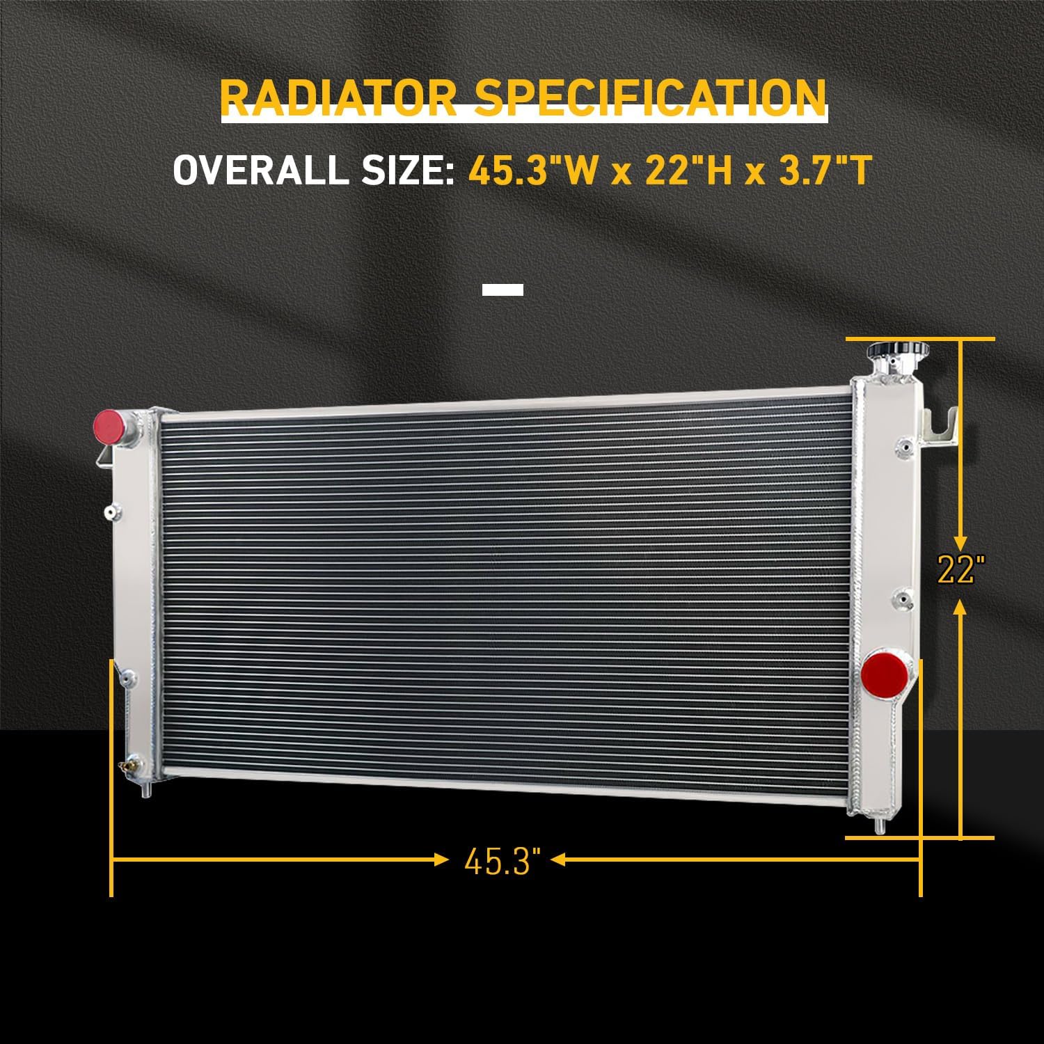 Radiator for 1994-2002 1998 1999 Dodge Ram 2500 3500 Cummins 5.9L L6 Turbo Diesel 1995 1996 1997 2000 2001 Aluminum Radiator MT
