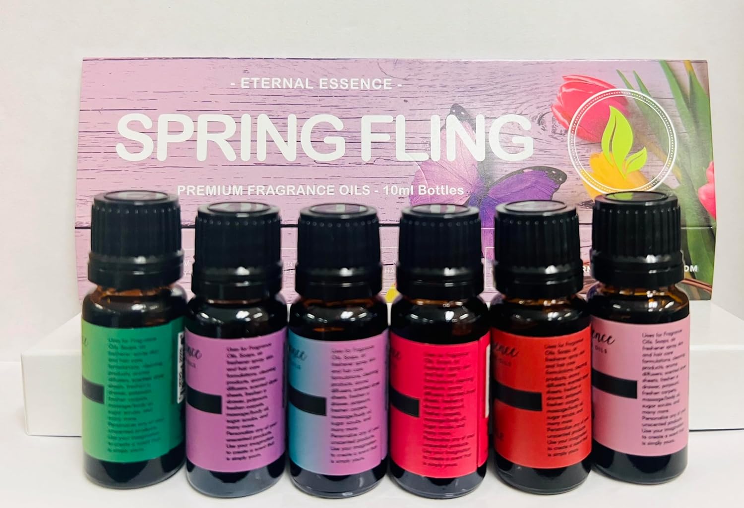 Eternal Essence Oils Spring Fling Set of 6 Premium Fragrance Oils - Includes Sweet Grass, Lilac & Lilies, Lavender Breeze, Sweet Pea, Honeysuckle and Enchanted Orchid Scented Oils - 10ML - Image 2