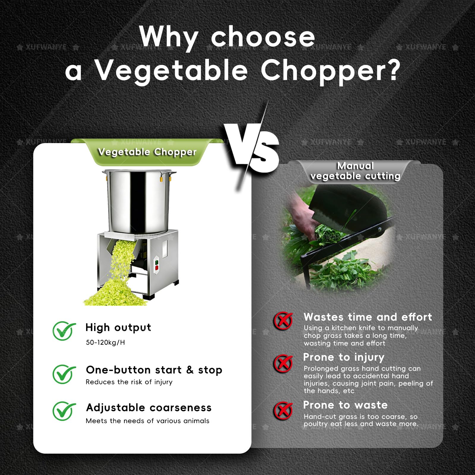 Procesador De Alimentos Comercial, Picadora Eléctrica De Verduras De 3500 RPM, Rallador Y Triturador Profesional De Verduras, para Una Alimentación Animal Eficiente 1800W