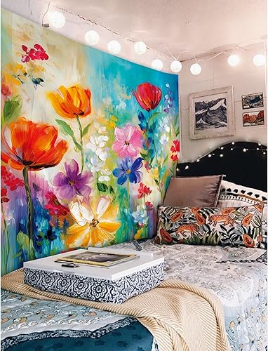 Miniatura 9 de Yookeb Tapiz negro de flores de Matisse de 59 pulgadas de ancho por 51 pulgadas de alto, para colgar en la pared, hojas abstractas, vintage, arte