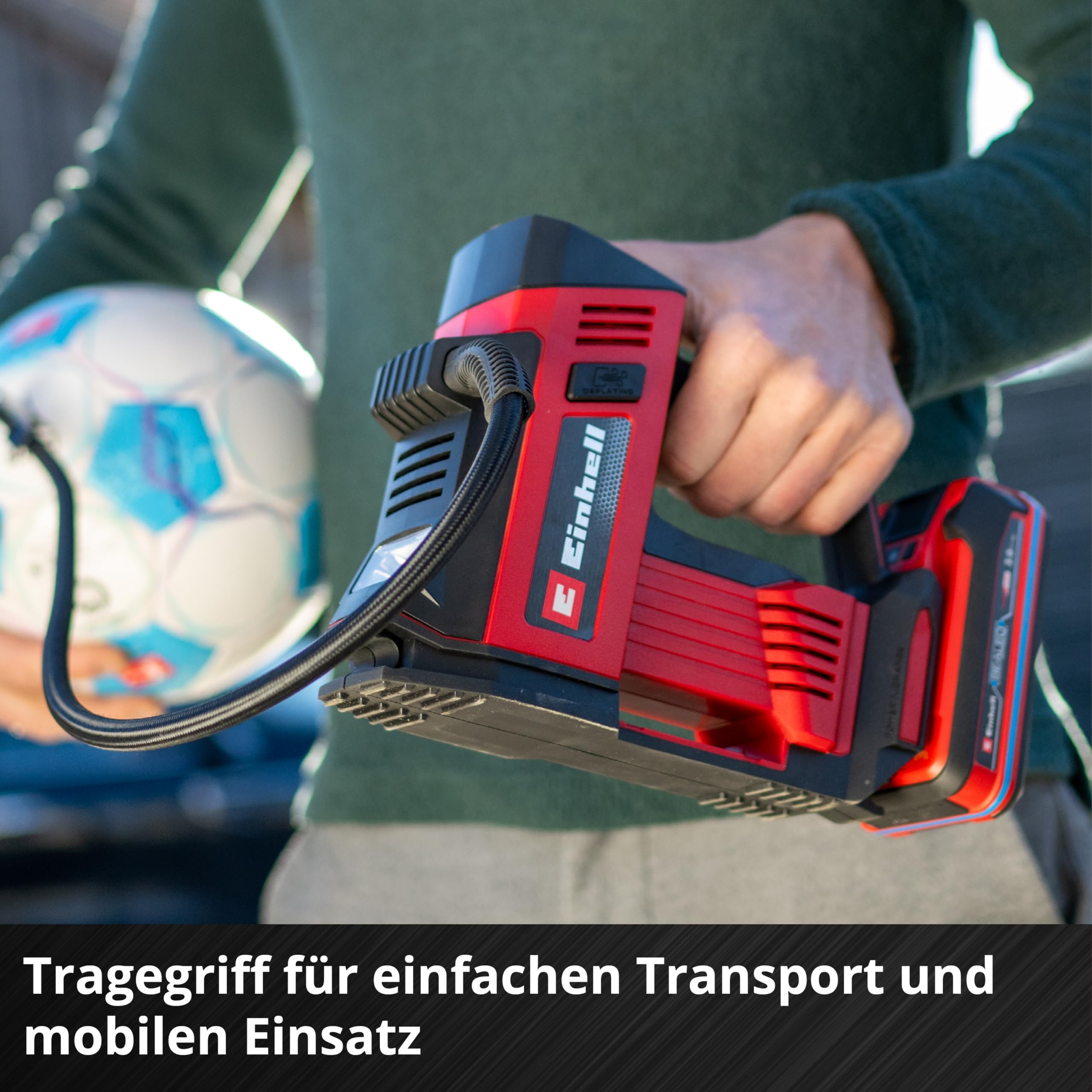 Einhell Akku-Autokompressor CE-CC 18/23 D Li-Solo Power X-Change (18 V, max. 11 bar, digitales Manometer mit LCD-Display, automatische Abschaltfunktion, ohne Akku)