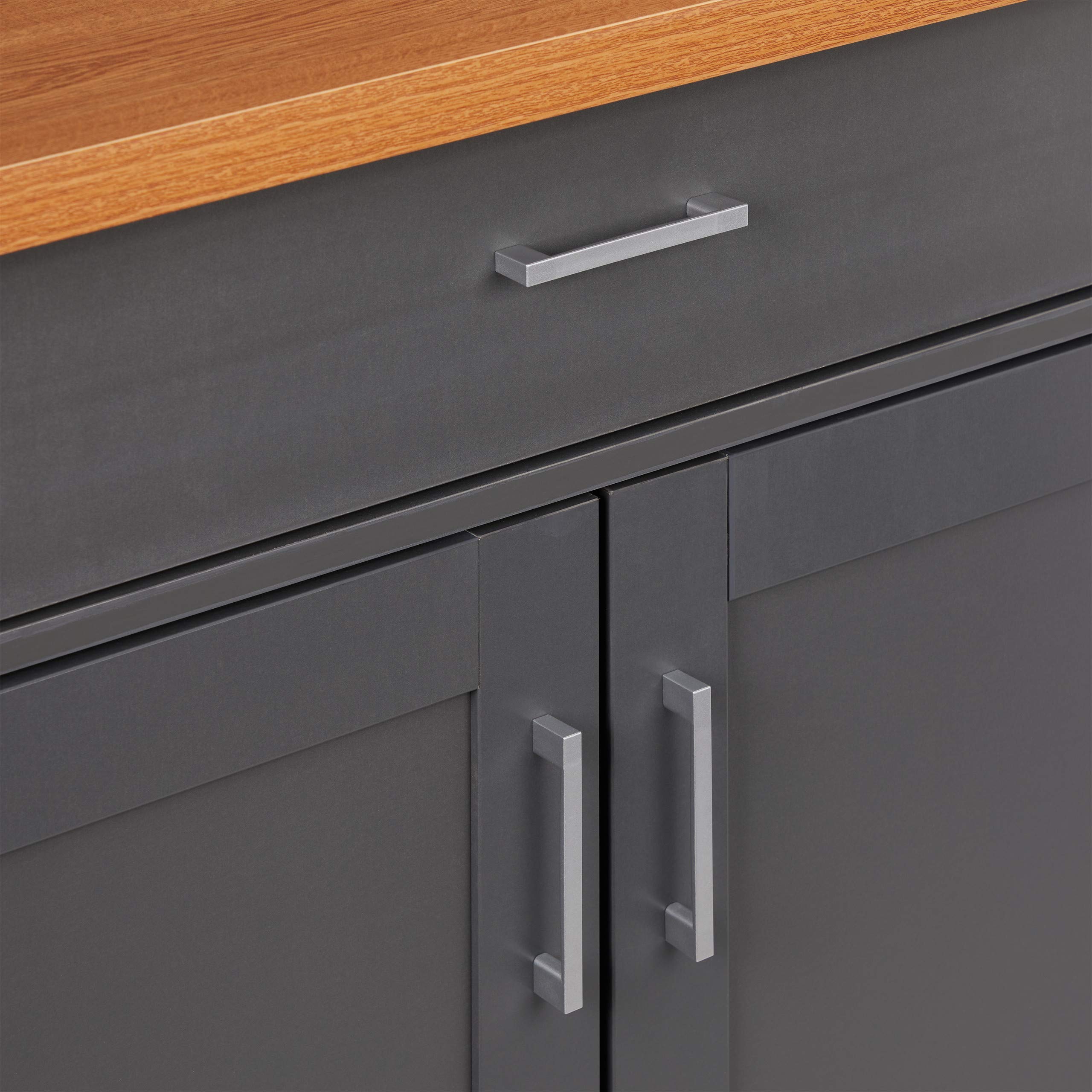 Relaxdays Carrello da Cucina con Cassetti, Piano di Lavoro, 2 Scomparti, Porta Spezie & Asciugamani, Grigio/Naturale