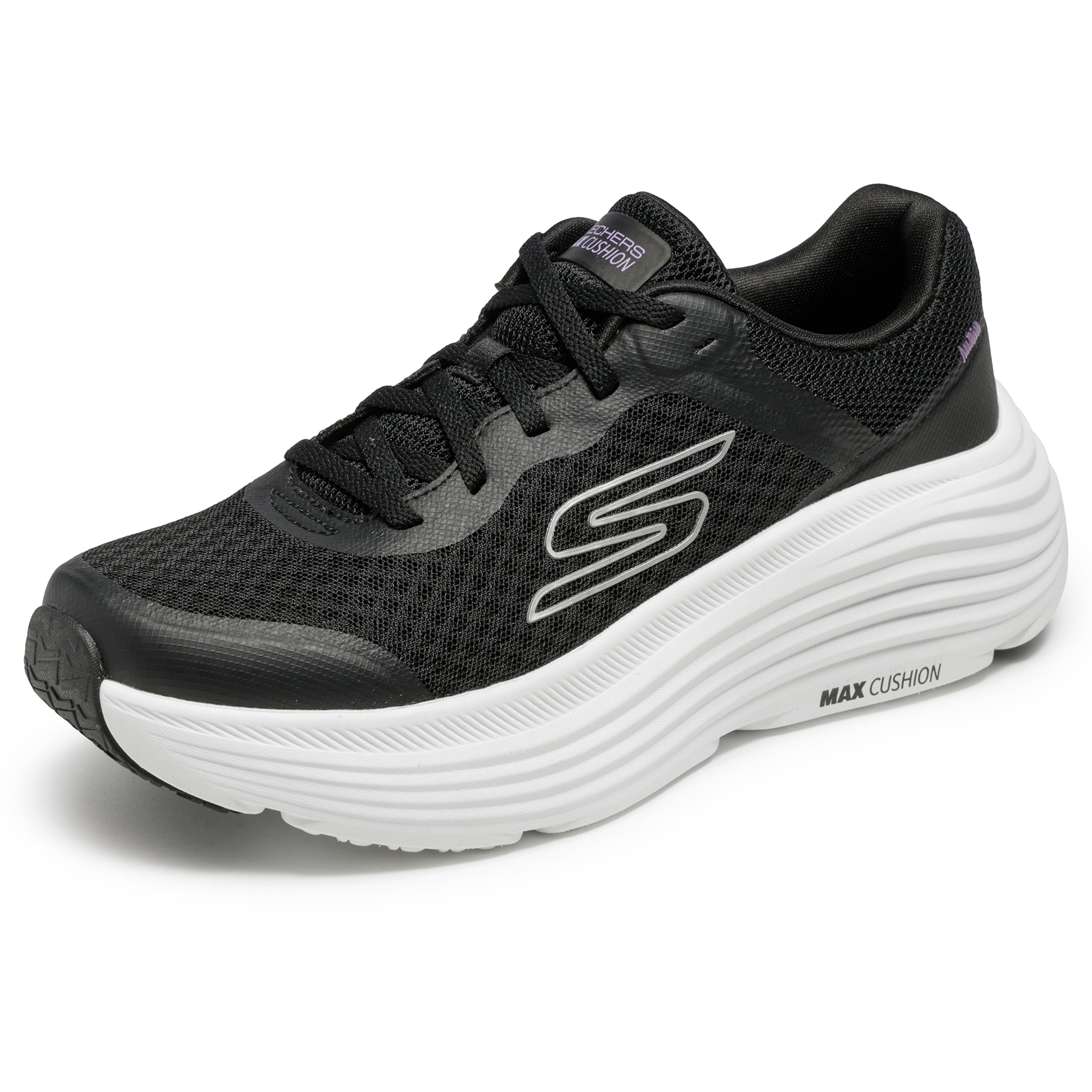 Skechers Damen Max Cushioning Endeavour Canova Turnschuhe, Black White, 38 EU Weit