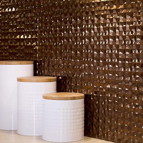 Vista 3 de FASÄDE Terrain - Panel decorativo de vinilo decorativo para salpicaduras de 18 x 24 pulgadas en bronce aceitado (paquete de 5)