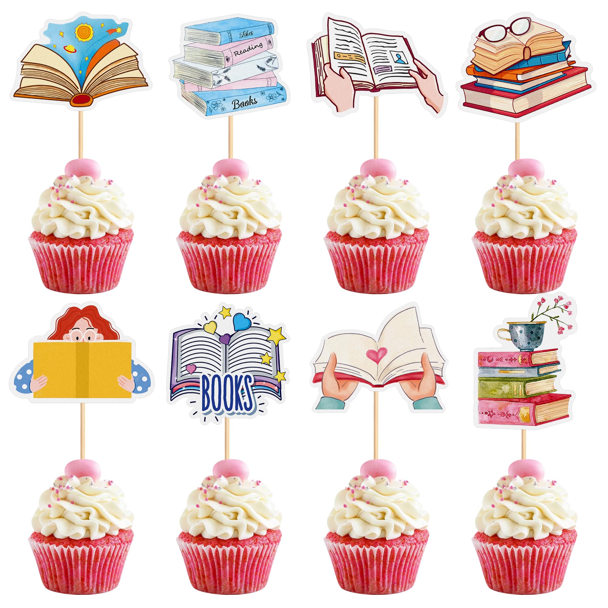 Blumomon 32pcs Welcome Back To School Cupcake Toppers Welcome The First Day Of School Cupcake Decorations School Theme Party Cake Decorations Classroom Cake Topper Supplies