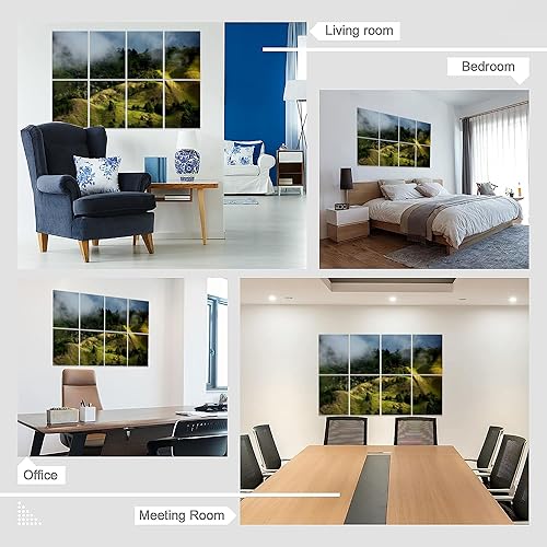 Miniatura 6 de Paneles acústicos artísticos, vista hermosa nube bosque Quindio cera palmeras en el valle de Cocora ubicado Panel de pared acústico insonorizado con