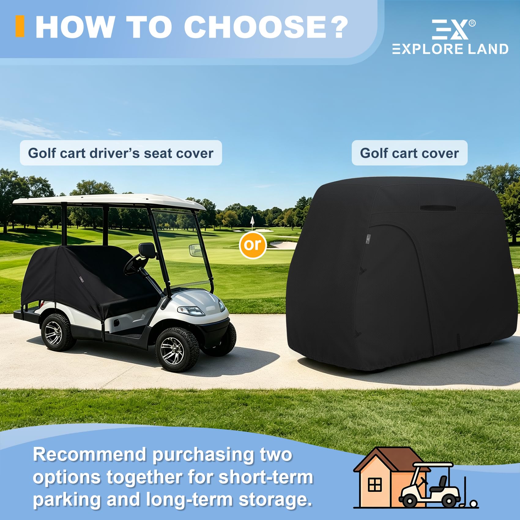 Explore Land Funda impermeable para carrito de golf 600D