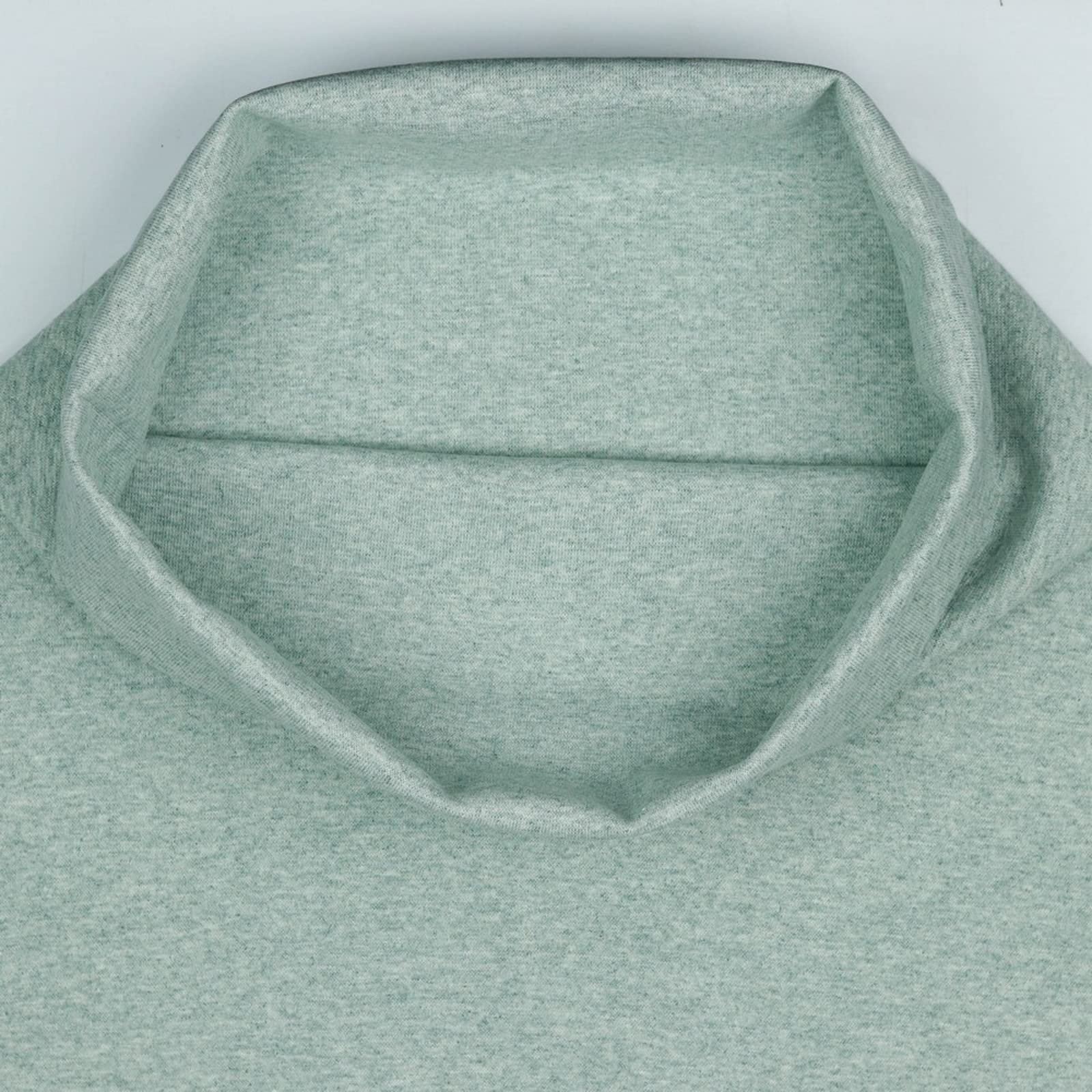 Hans-Textil-ShopCuff Fabric Sold by the Metre Plain Melange - Sleeves, Hem, Foot, Waistband, Sewing, Mottled (Green)