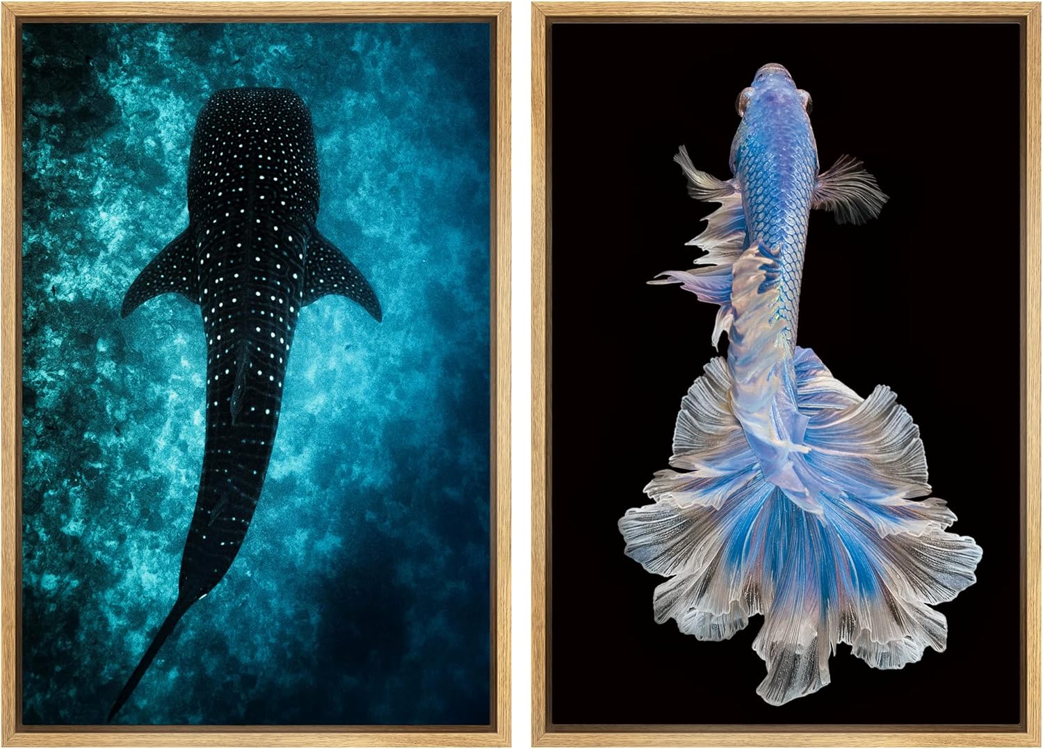 SIGNWIN Framed Wall Art Print Set Grunge Industrial Grayscale Color Field & Graffiti Abstract Shapes Illustrations Modern Art Bohemian Dramatic for Living Room, Bedroom, Office - 24"x36"x2 Natural