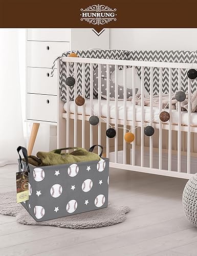 Miniatura 131 de HUNRUNG Cesta rectangular de almacenamiento de lona, bonita cesta organizadora de lona para mascotas, juguetes de niños, libros, ropa, perfecta